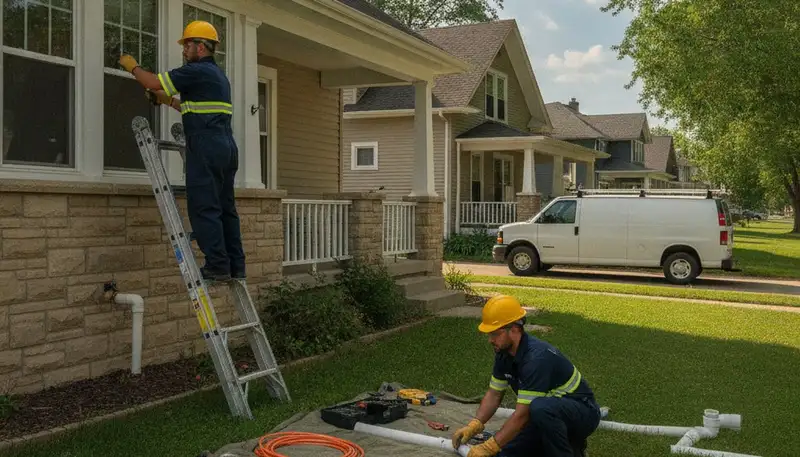 Plumber repair service truck in Des Moines, IA for plumbing repairs