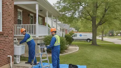 Plumber repairing a pipe in Des Moines, IA for reliable plumbing service