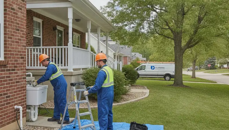 Plumber repairing a pipe in Des Moines, IA for reliable plumbing service
