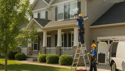Plumber repairing a pipe in Des Moines, IA for local plumbing repair service