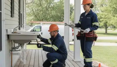 Plumbing repair service van in Des Moines, IA for local emergency pipe and leak repairs