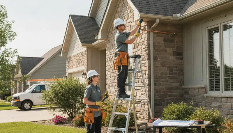 Plumber repairing a leak in Des Moines, IA for residential plumbing service