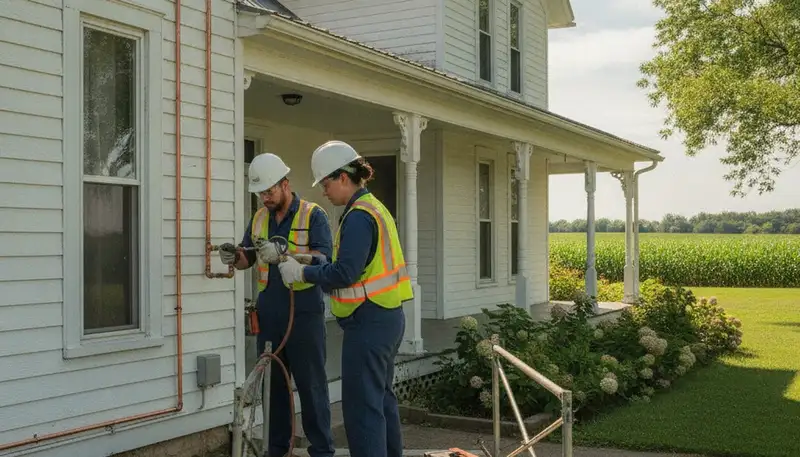 Plumber providing repair service in Des Moines, IA for plumbing emergency