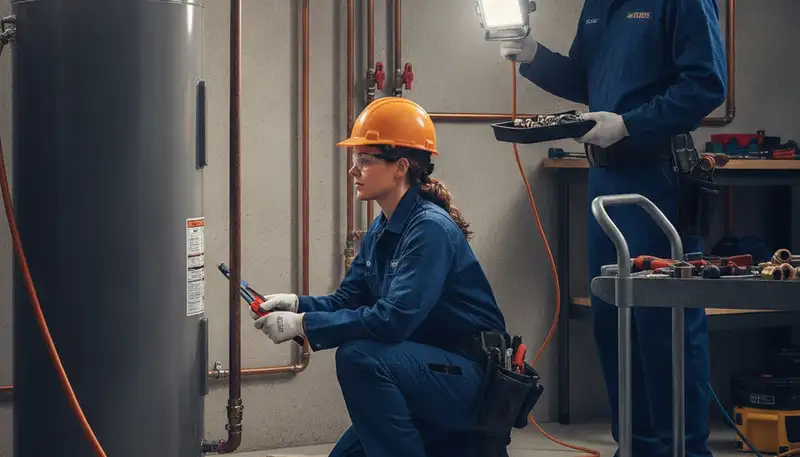 Des Moines, IA plumber repairing a home pipe for fast plumbing repair service