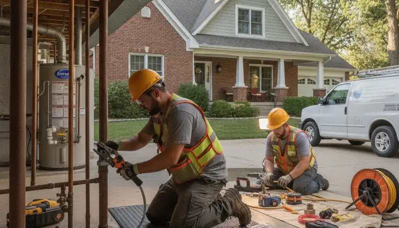 Plumbing repair technician serving Des Moines, IA for residential and commercial pipe repairs