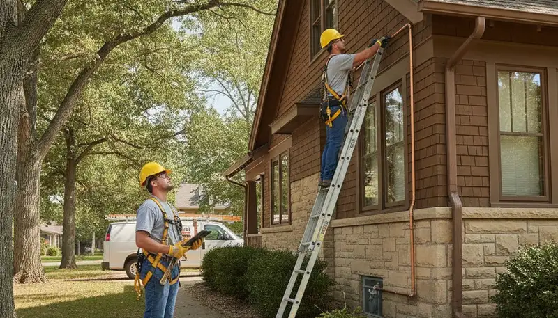 Plumber repairing a pipe in Des Moines, IA for plumbing repair service