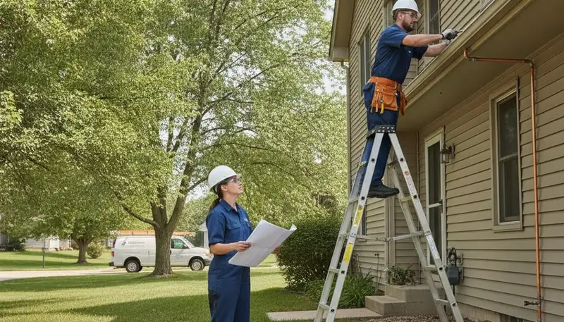 Des Moines, IA plumber repairing a residential pipe for plumbing service