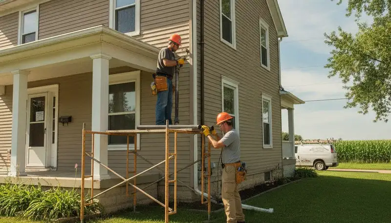 Plumber repairing pipe in Des Moines, IA for residential plumbing service