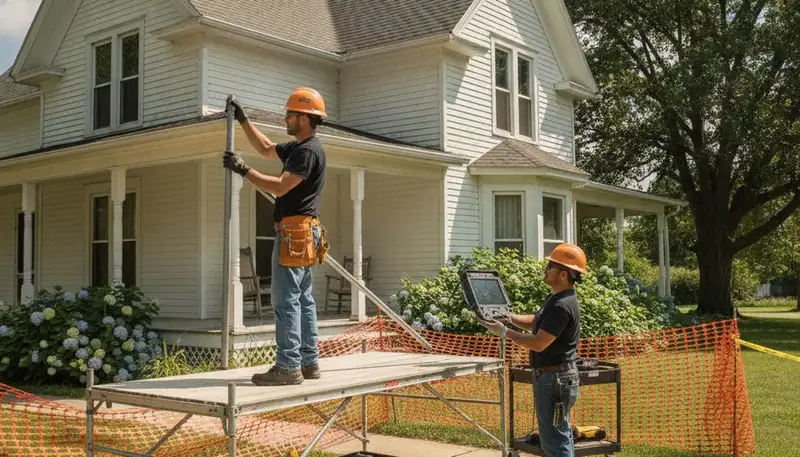 Professional plumber repairing a pipe in Des Moines, IA for plumbing repair service