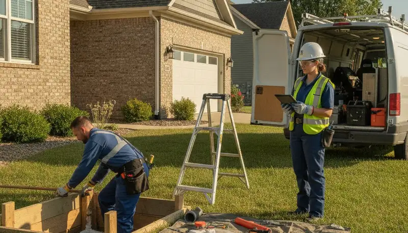 Plumber repairing a sink in Des Moines, IA for fast plumbing service