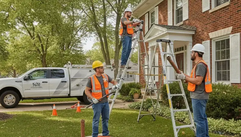 Plumber repairing a pipe in Des Moines, IA for emergency plumbing service