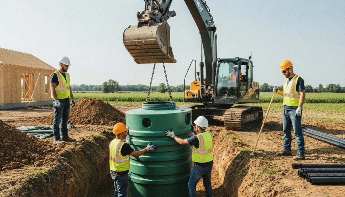 Septic tank installation for Des Moines, IA homes by On Call Plumbers