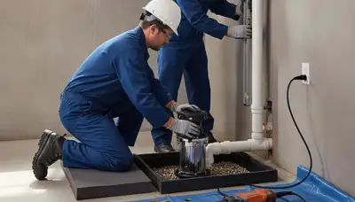 Sump pump installation service for Des Moines, IA homes to protect basements from flooding