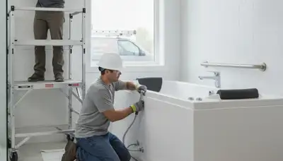Walk-in tub installation by Des Moines, IA plumbers for safer, accessible home bathing