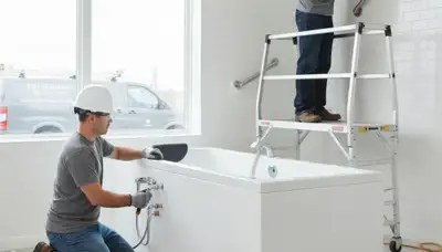 Walk-in tub installation in Des Moines, IA by On Call Plumbers for safer, accessible home bathing